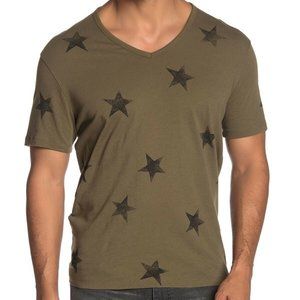 John Varvatos sz Large Green shirt and black stars